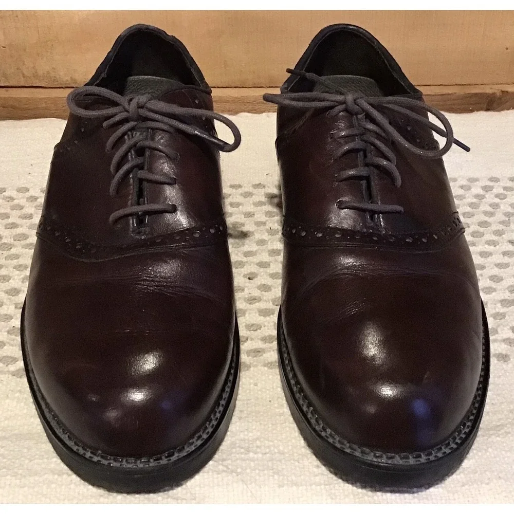 NUNN BUSH Men's 9.5M Brown Leather Lace-Up Dress Shoes‎ Career Classic Office